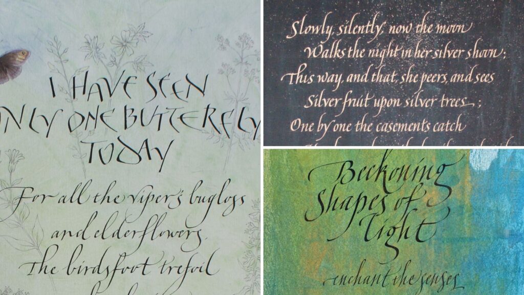 italics, pointed pen