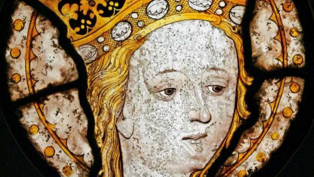 Stained glass, portrait, roundel